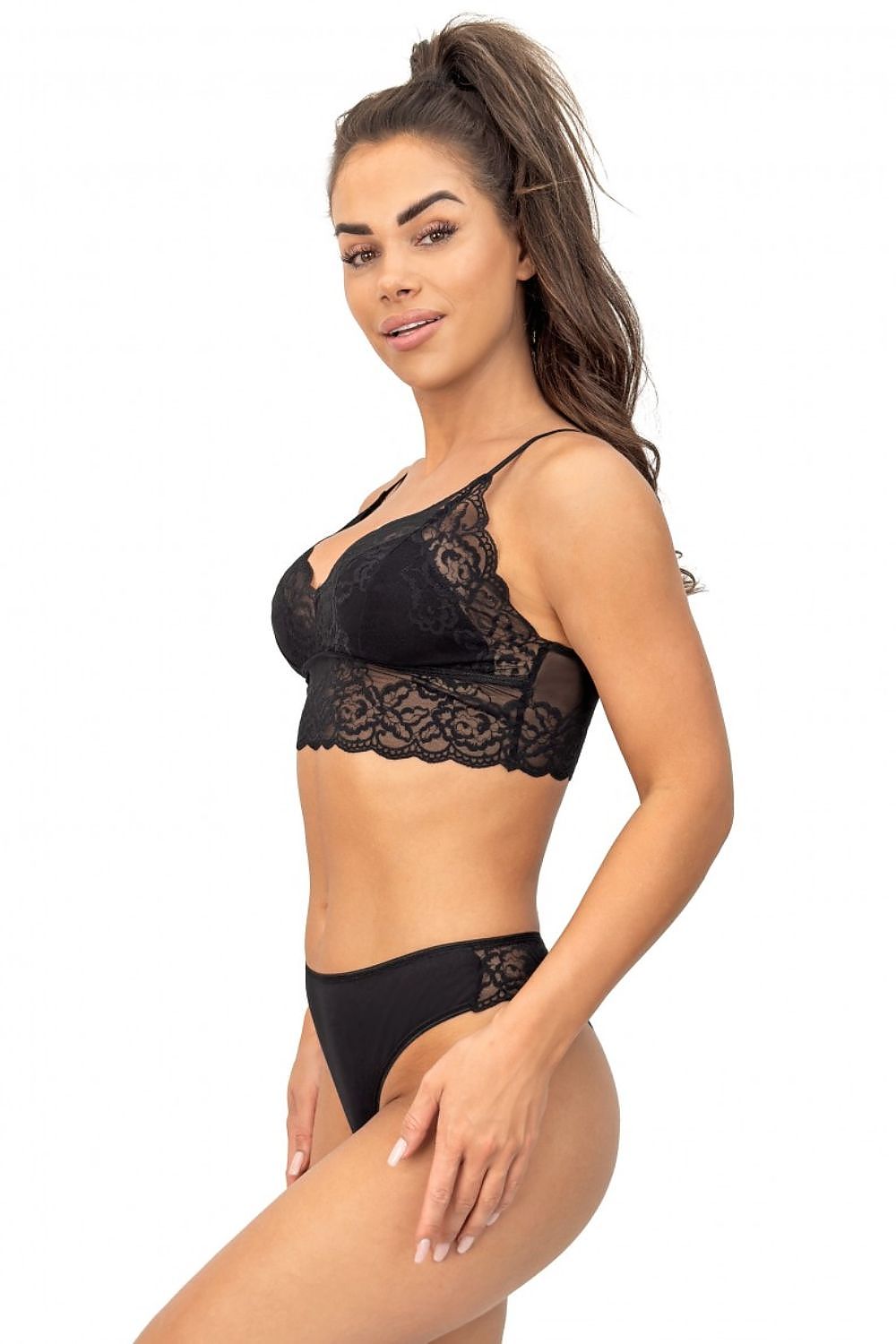 Soft Donna Women's Lace Bra - Comfortable with Adjustable Straps and Light Bust Support by Donna