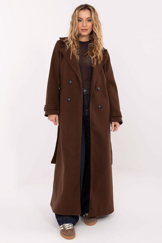 Coat Factory Women's Long Polyester Coat - Elegant Design for Autumn, Winter, and Spring by Factory Price