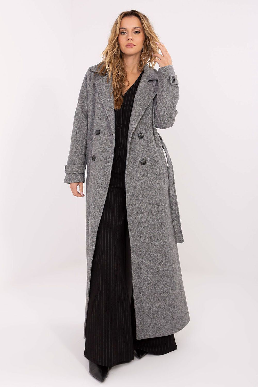 Coat Factory Women's Long Polyester Coat - Elegant Design for Autumn, Winter, and Spring by Factory Price