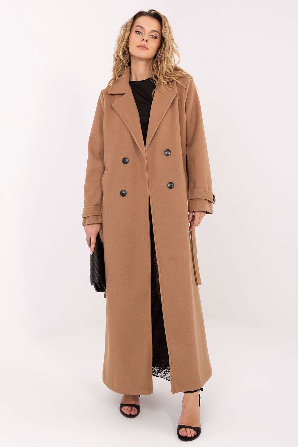 Coat Factory Women's Long Polyester Coat - Elegant Design for Autumn, Winter, and Spring by Factory Price
