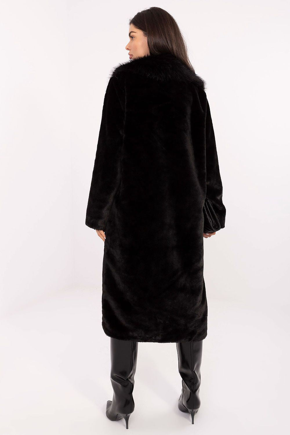 Coat Factory Long Fur-Trimmed Women's Polyester Coat - Elegant Autumn-Winter Style with Functionality by Factory Price