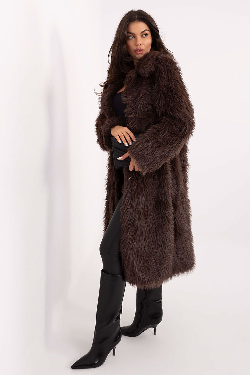 Coat Factory Women's Long Fur Coat - Premium Polyester for Elegance, Comfort, and Versatility by Factory Price