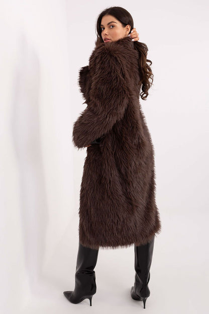 Coat Factory Women's Long Fur Coat - High-Quality Polyester for Everyday Elegance and Comfort by Factory Price