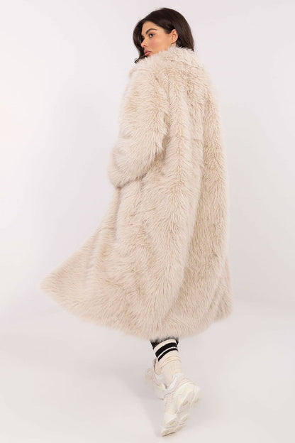 Coat Factory Women's Long Fur Coat - High-Quality Polyester for Everyday Elegance and Comfort by Factory Price