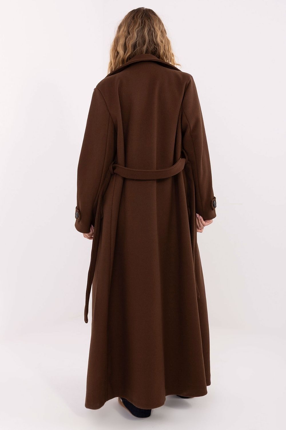 Coat Factory Women's Long Polyester Coat - Elegant Design with Lapels and Double-Breasted Closure for Transitional Seasons by Factory Price