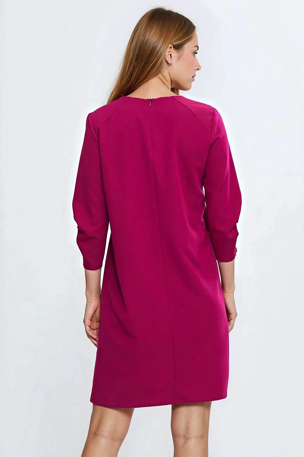 Nife Daydress - Relaxed Fit A-Line Silhouette with Round Neck and 3/4 Sleeves for Comfort and Versatility by Nife