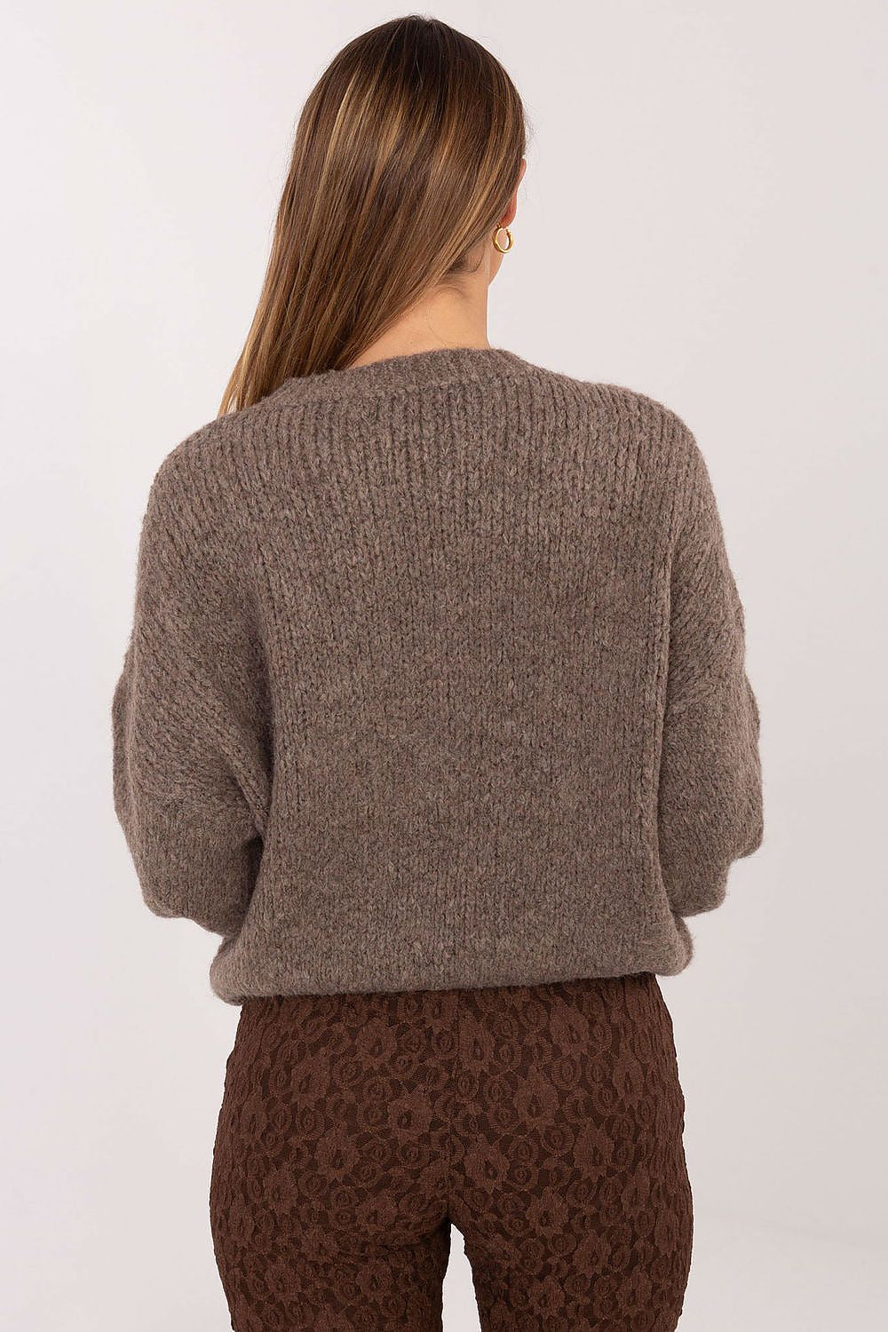 Italy Moda Puff-Sleeve Sweater – Gray – Style 222781 – view 10
