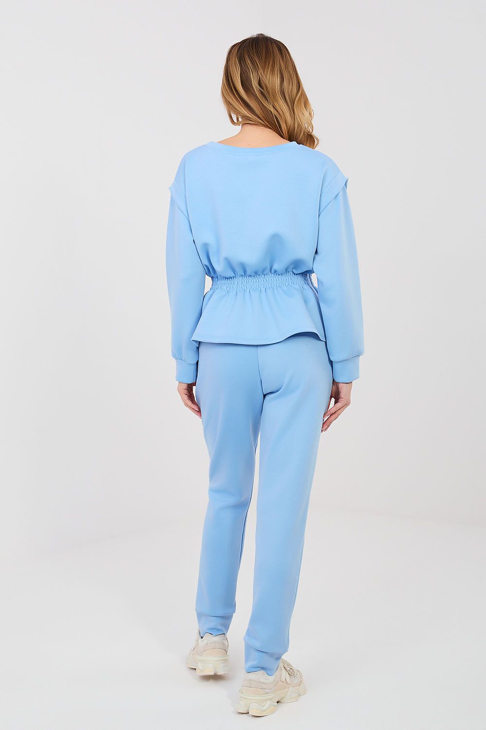 Gathered Track Cuff-Hem Sweatshirt Set