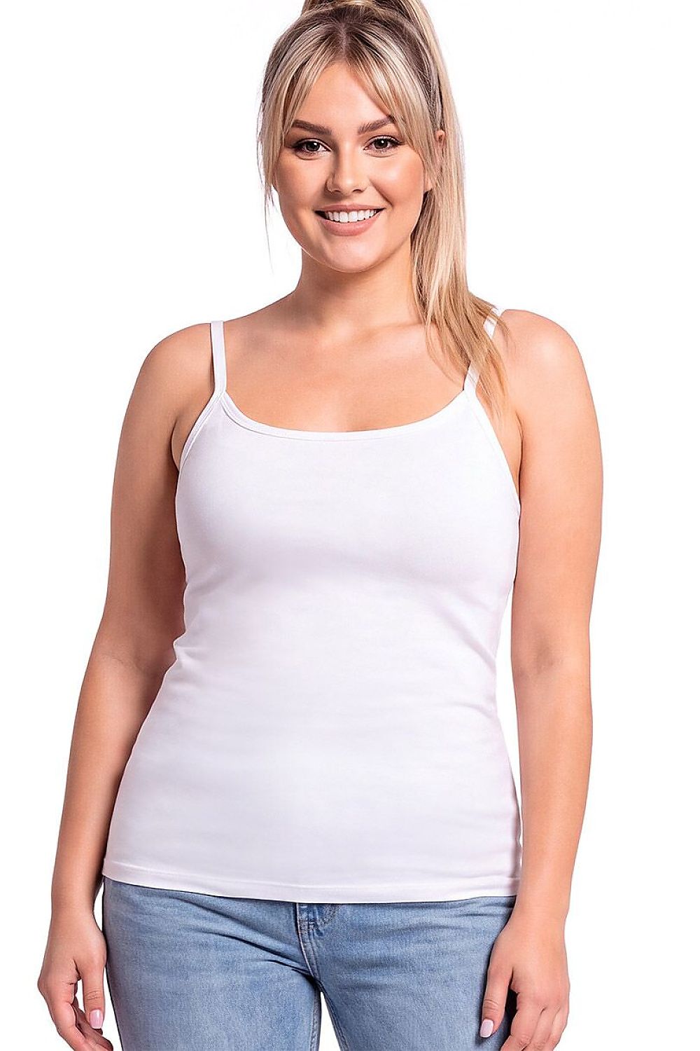 White Baseline Cotton-Blend Camisole – Plus Size