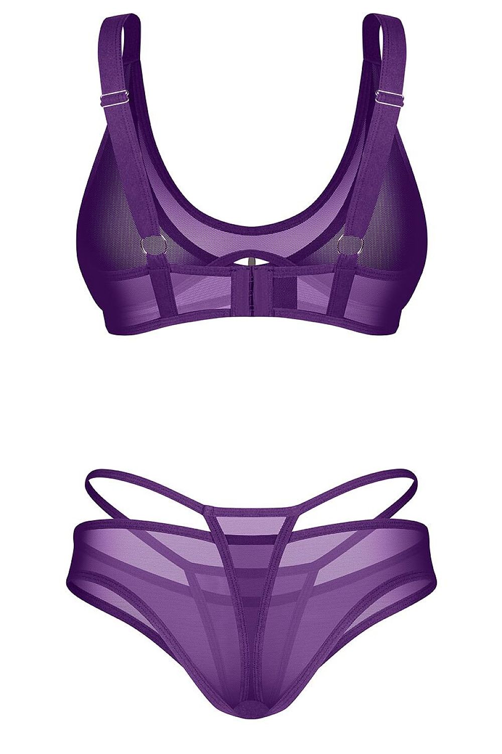 Violet Reverie Mesh Bra & Panty Set — product photograph