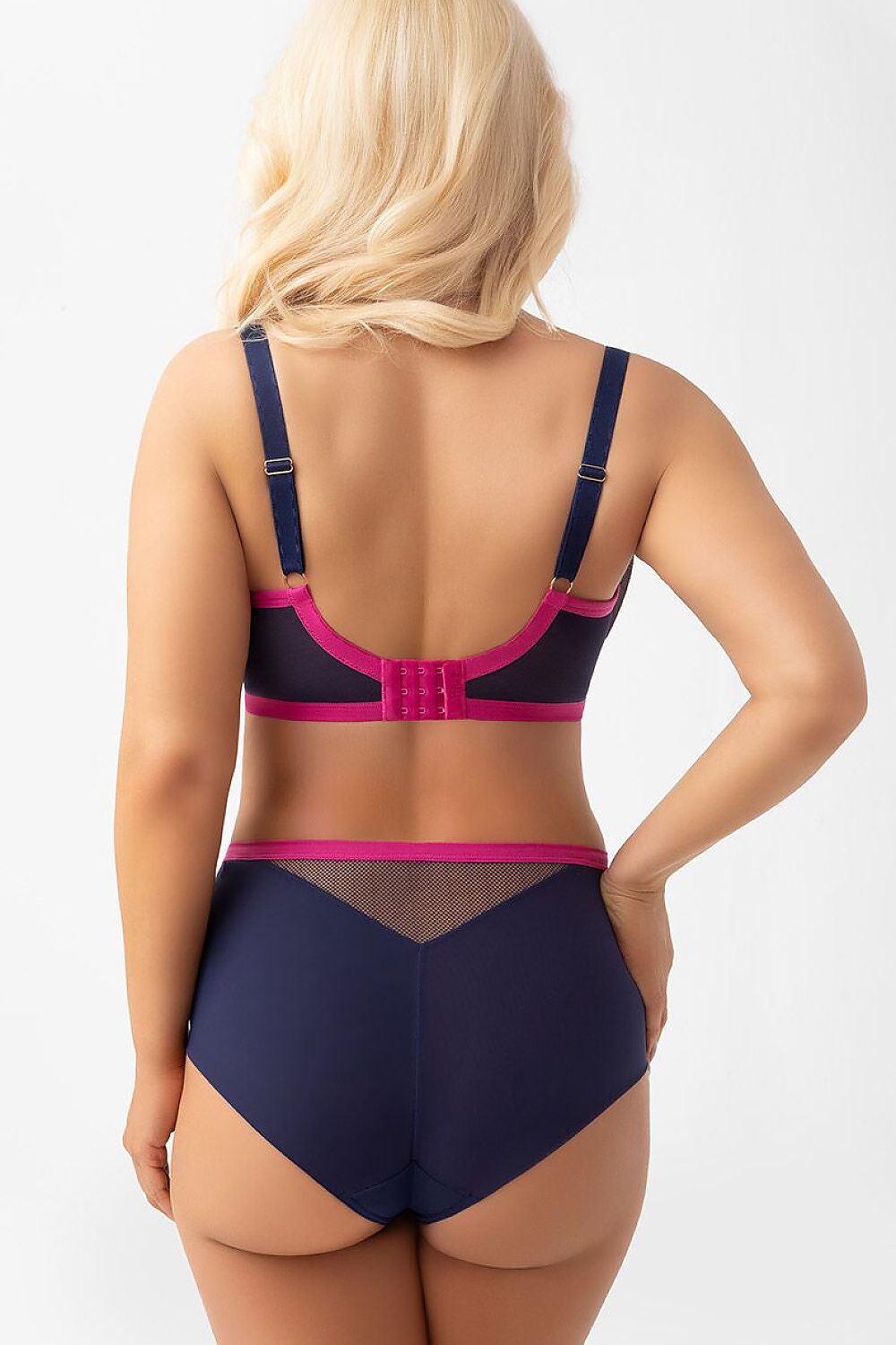 Midnight Bloom Navy Embroidered Soft-Cup Bra — product photograph