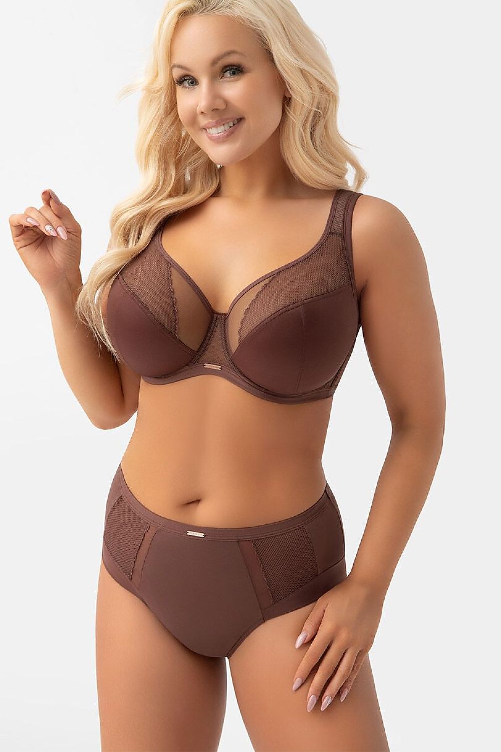 Cocoa Poise Soft-Cup Lace Bra — product photograph