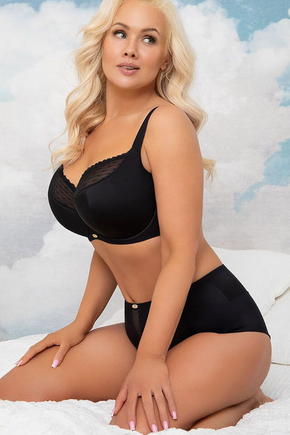 Soft Contour Black Lace Semi-Padded Bra — product photograph