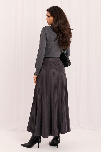 Graphite Cadence Ribbed Knit Midi Skirt – Grey — view 2