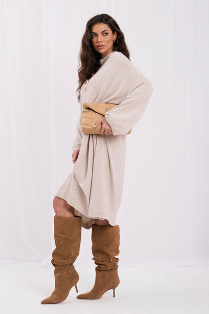 Oat Prelude Button-Detail Sweater Dress – Beige — view 2
