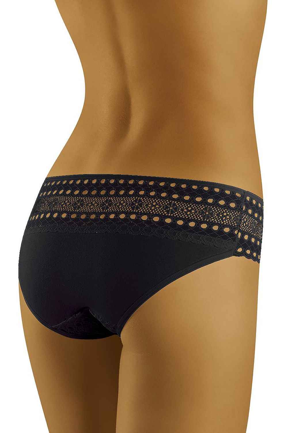 Lace Imprint Cotton-Rich Briefs – Black — view 2