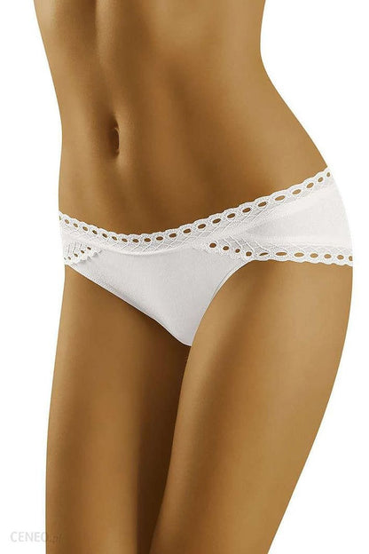 White Hemline Lace-Trim Cotton Briefs — view 1