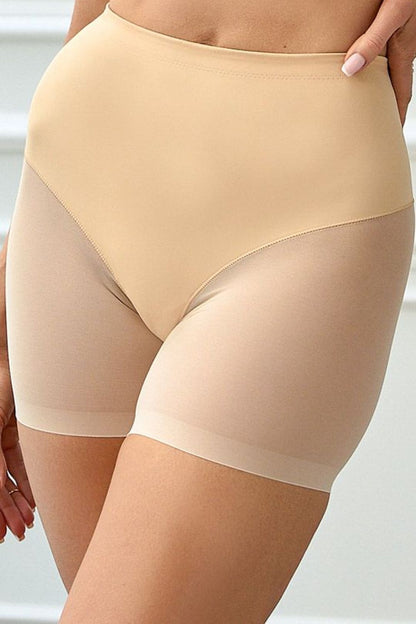 Barely Framed Mesh-Leg Shaping Shorts – Beige — view 1