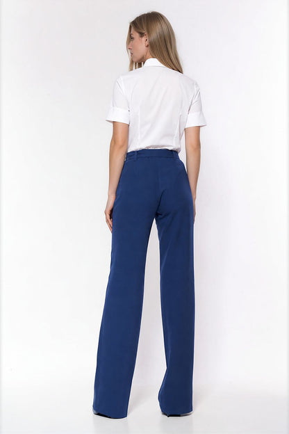 White Prelude Pleated-Neck Short-Sleeve Shirt — view 3