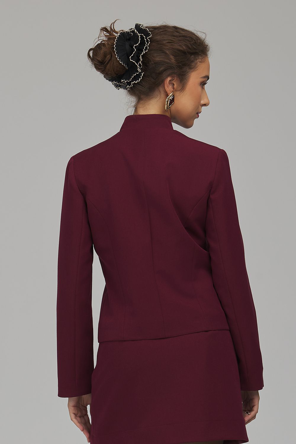 Crimson Counterpoint Stand-Collar Jacket – Red — view 3
