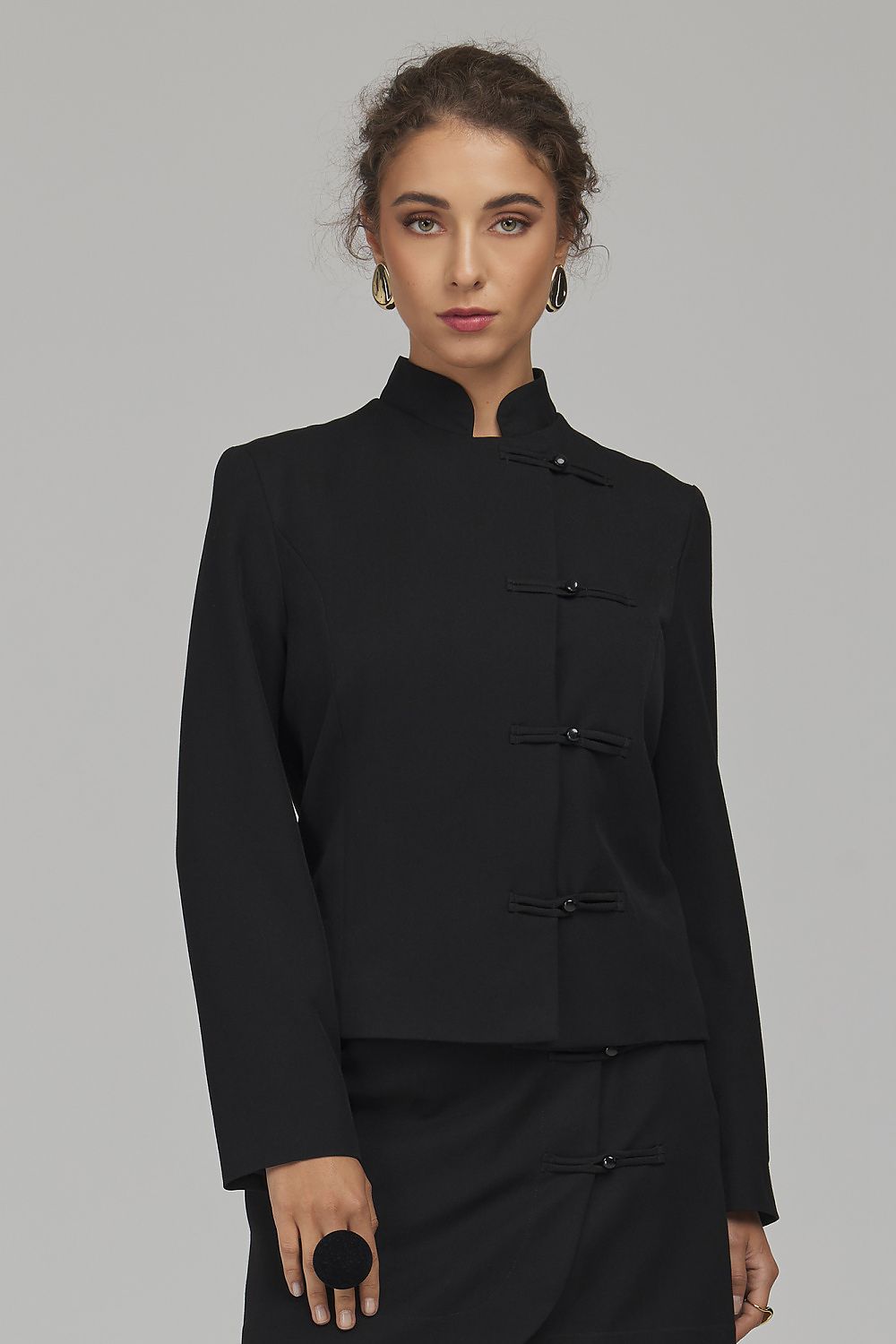 Noir Overture Stand-Collar Jacket – Black — view 1