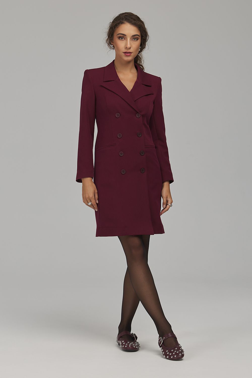 Scarlet Authority Double-Breasted Blazer Dress – Red — view 2