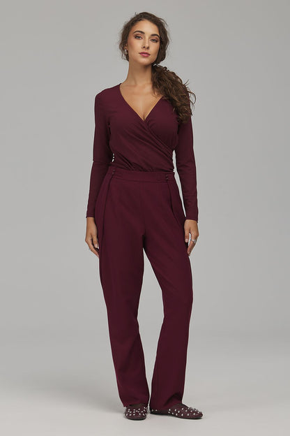 Scarlet Line Wrap-Neck Viscose Blouse – Red — view 2
