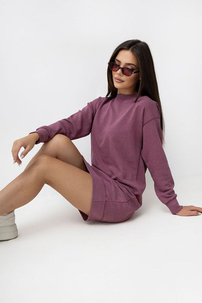 Violet Ease Oversized Sweatshirt Dress – Purple — view 2