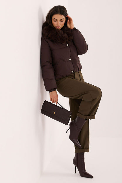 Cocoa Current Cropped Quilted Jacket – Brown — view 2