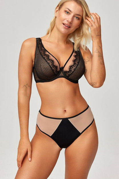 Noir Roseline Sheer-Lace Soft Bra – Black — view 2