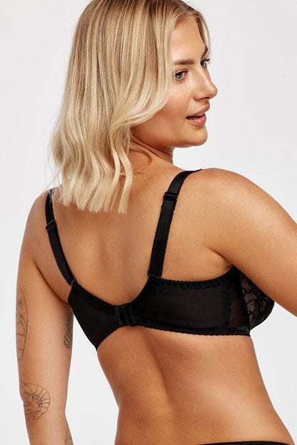 Noir Bloom Side-Support Lace Bra – Black — view 3