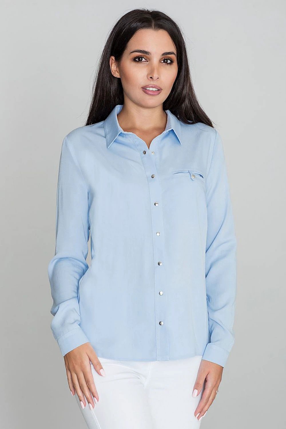 Figl Long Sleeve Shirt Model 111029 - Comfortable High-Quality 100% Viscose for Daily Wear and Versatility by Figl