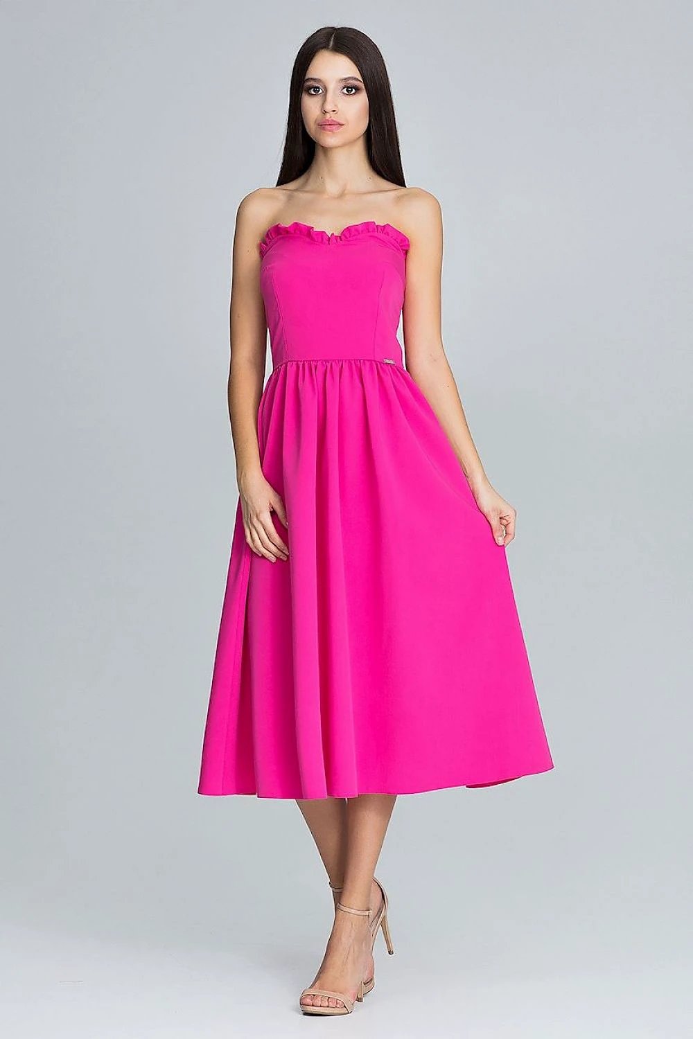 Figl Women's Evening Dress Model 116337 - Ruffle Trimmed Bodice for Romantic Elegant Evenings by Figl