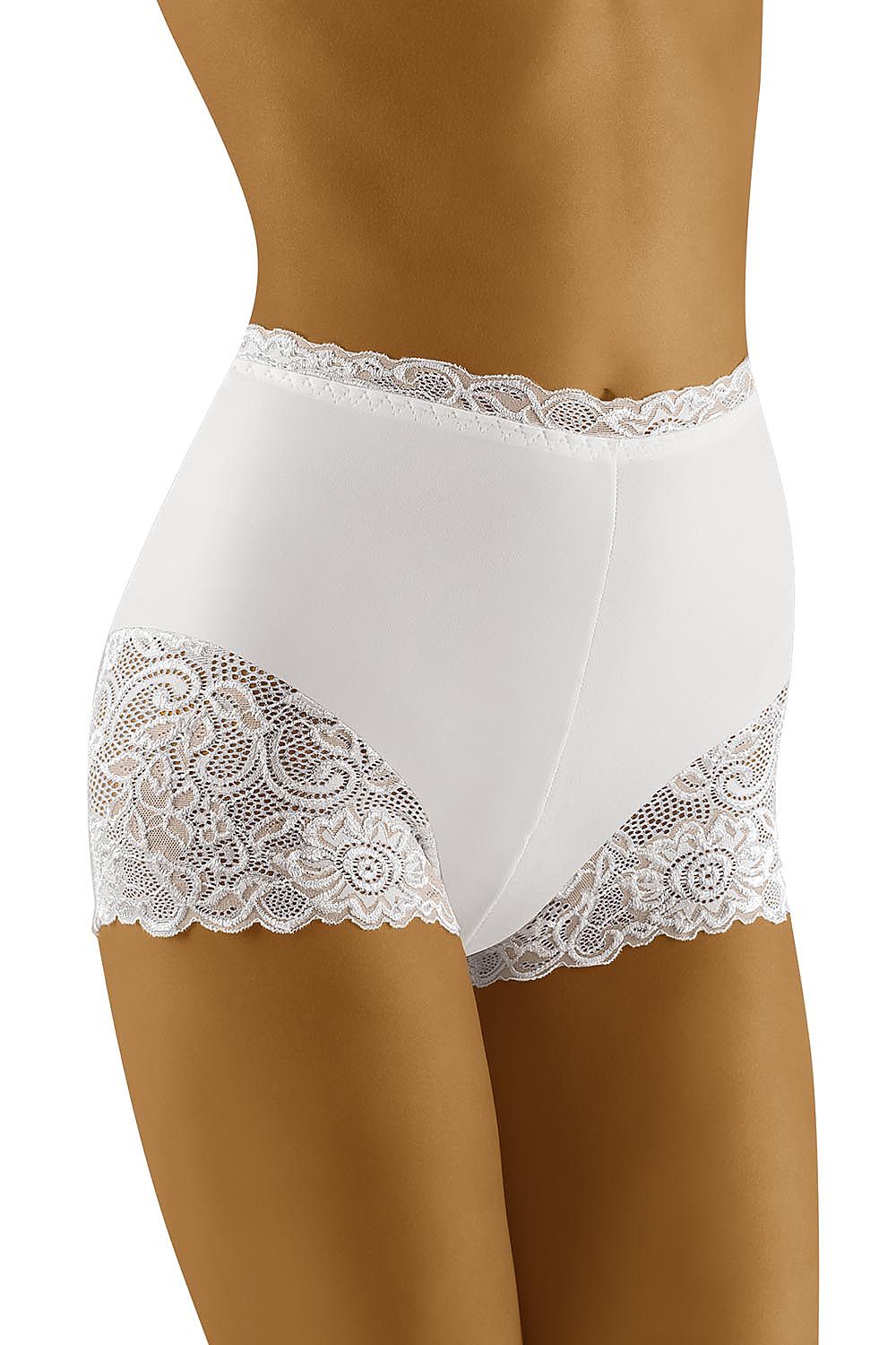Soft Frame Lace-Trim Shaping Shorties – White — view 1