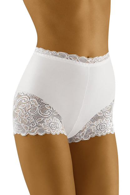 Soft Frame Lace-Trim Shaping Shorties – White — view 1