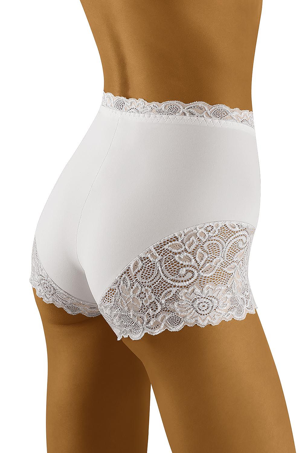 Soft Frame Lace-Trim Shaping Shorties – White — view 2