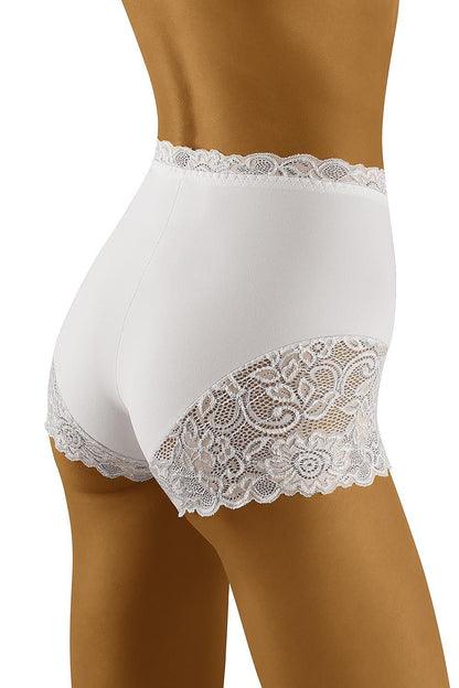 Soft Frame Lace-Trim Shaping Shorties – White — view 2
