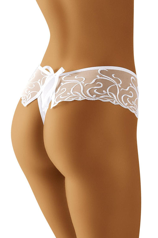 Embroidered Mesh Thong — product view 1