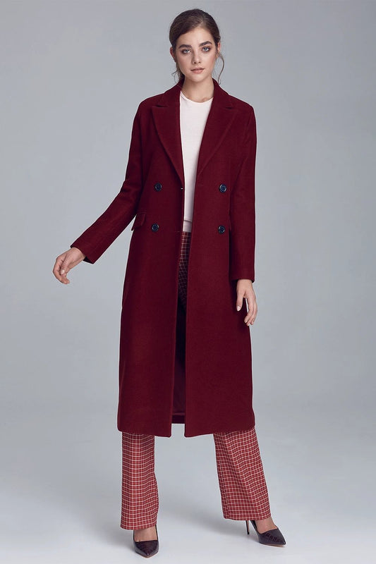 Nife Classic Long Wool Blend Coat for Women - Elegant, Warm, and Perfect for Autumn Styling by Nife