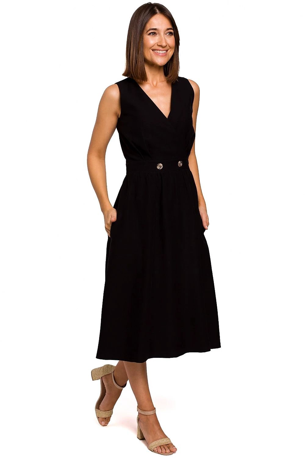Stylove Daydress Model 144837 - Stylish Flared Below-Knee Women's Dress in Viscose Blend by Stylove