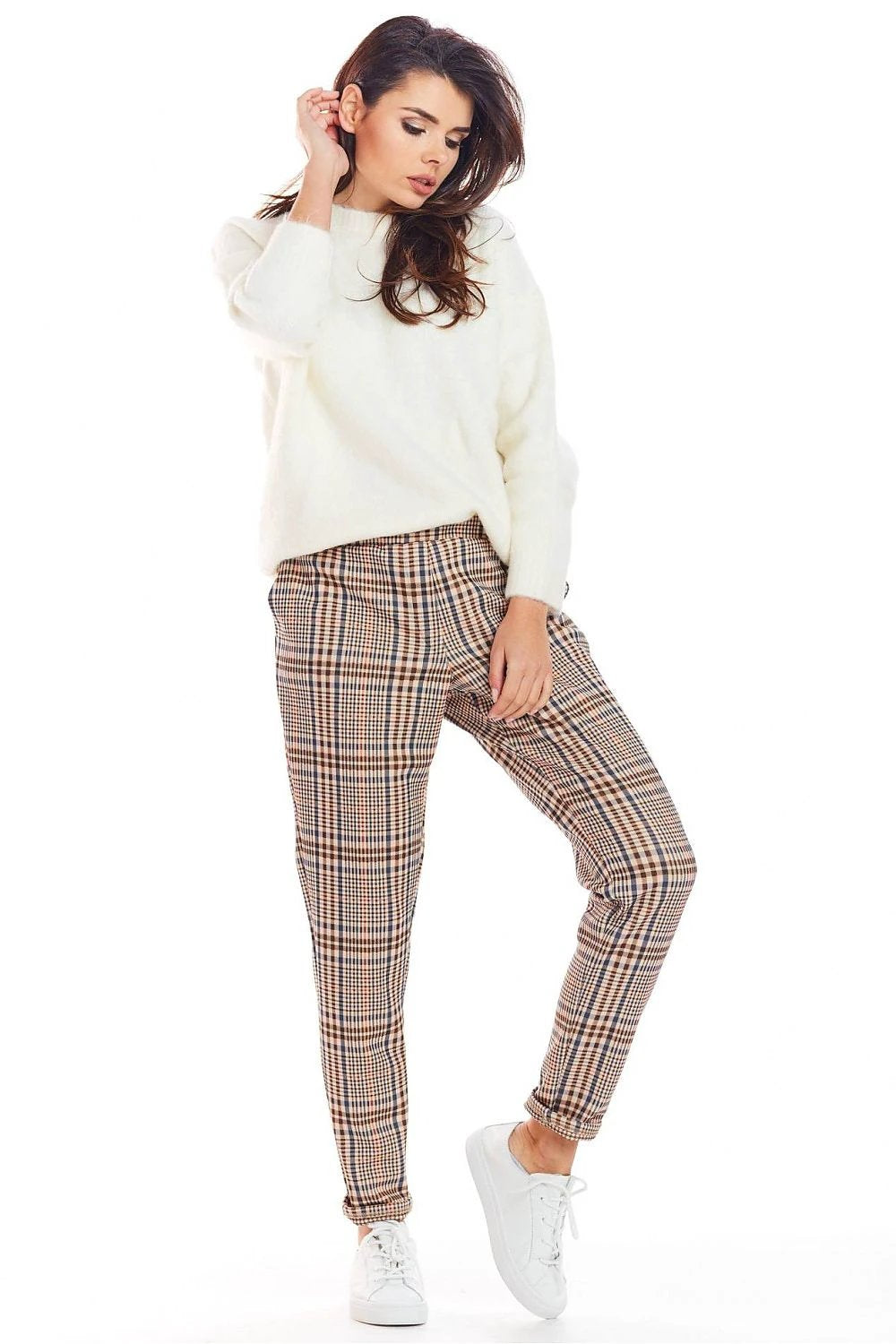 awama Plaid Trousers – Navy Blue – Style 148985 – view 5