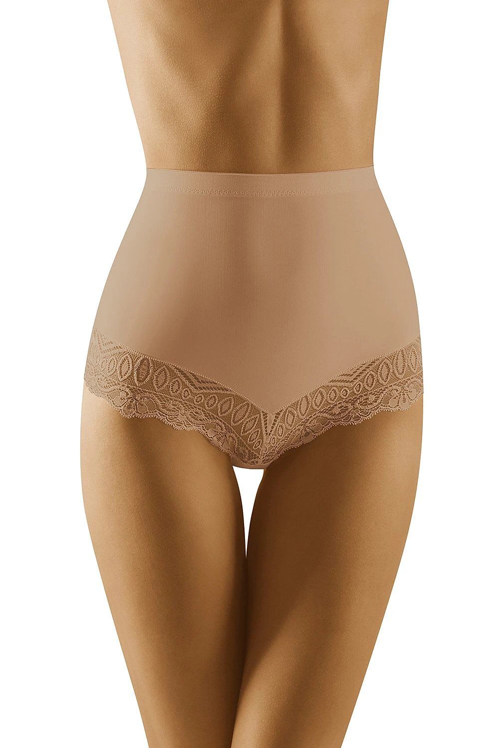 Elevated Grace High-Rise Lace-Trim Shaping Briefs — product photograph