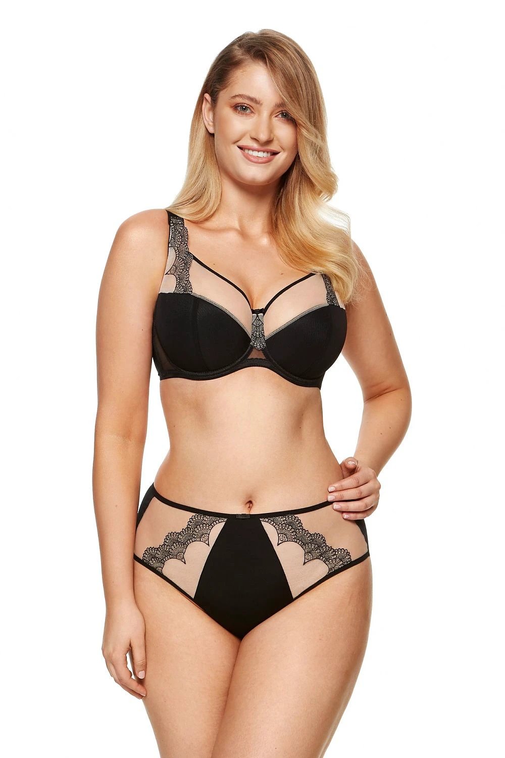 Embroidered Tulle and Knit Panties