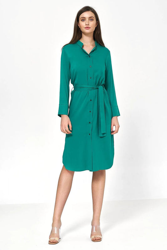 Nife Daydress - Flattering Viscose Midi Dress with Waist Cut for Feminine Figure and High Comfort by Nife