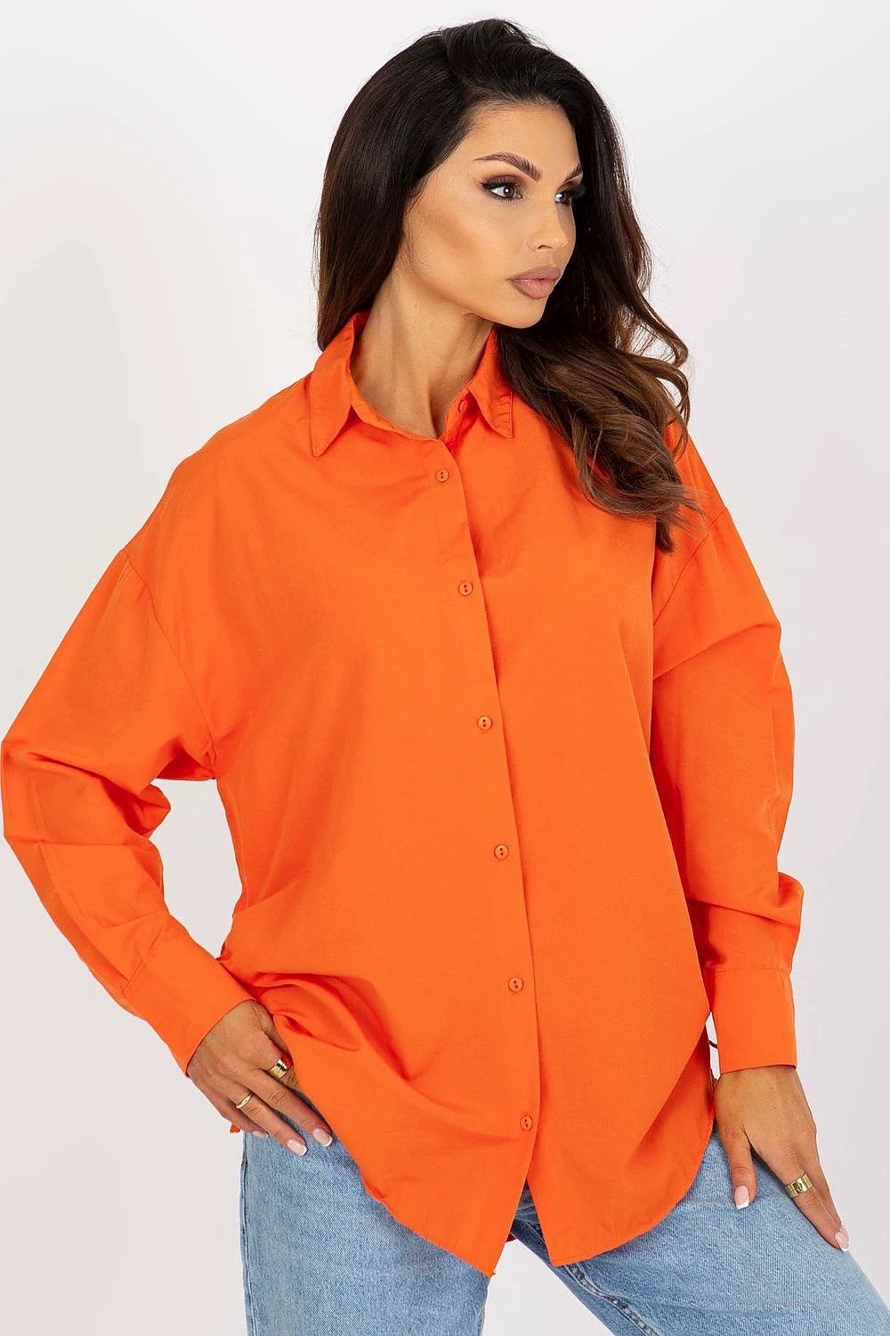 Essentials Women's Long Sleeve Buttoned Shirt - Loose Fit and Breathable Cotton Polyester Blend by Factory Price