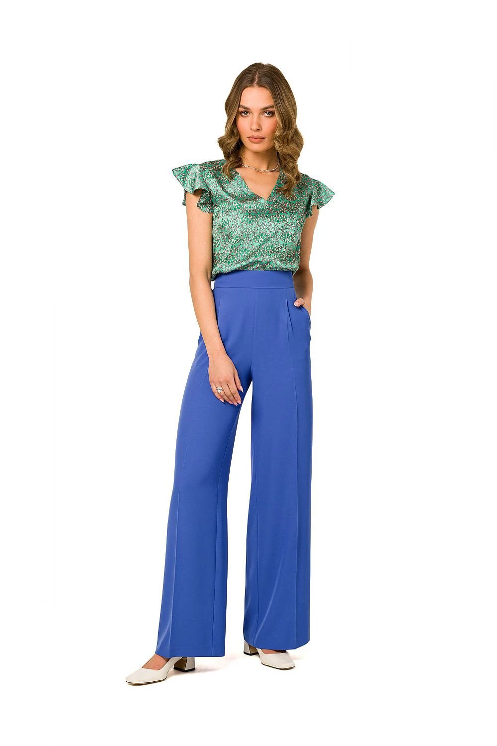 Stylove Women's Wide Leg Trousers - Chic and Elegant with Modeling Waist Darts and Pockets by Stylove
