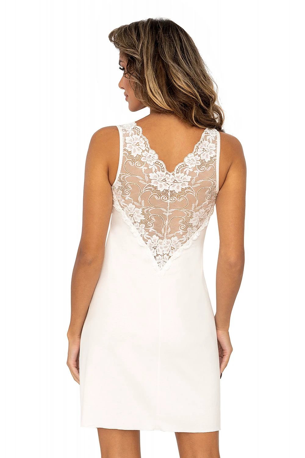 Donna Women's Feminine Lace Nightdress with Soft Cups - Sensual Neckline and Pleasant Fabric by Donna