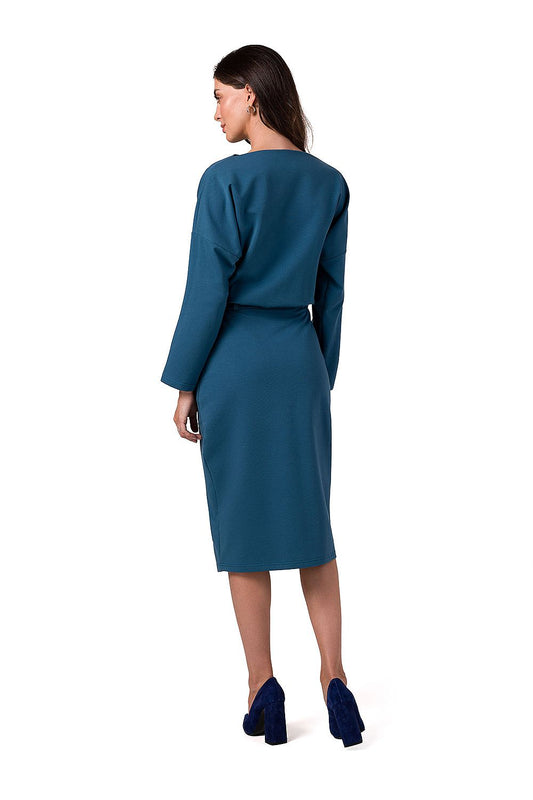 BeWear Midi Dress with Kimono Top and Pencil Skirt - Soft Stretchy Knit for Comfort and Style by BeWear