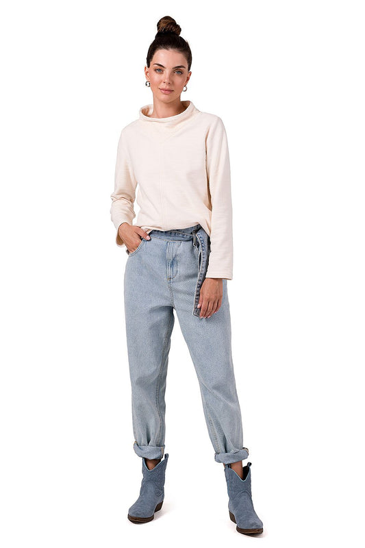 BeWear Women's Turtleneck Sweatshirt - Casual Knit Top with Structured Fabric for All Seasons by BeWear