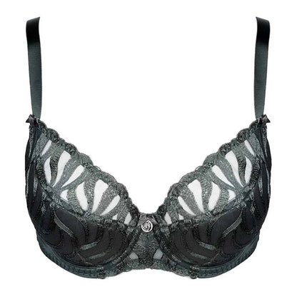 Half-Padded Lace Underwire Bra Emerald